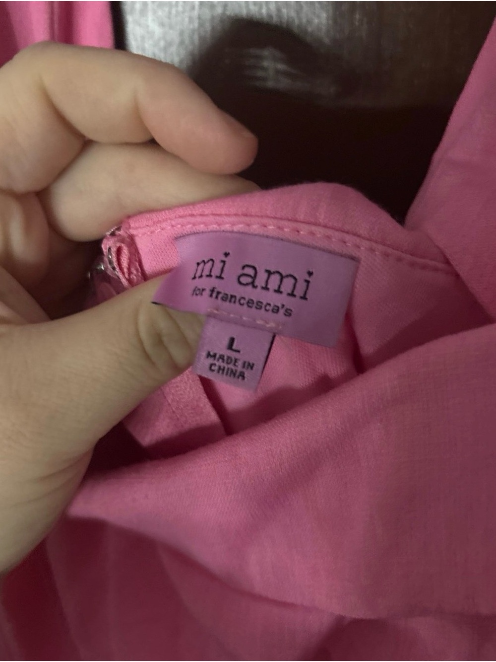 mi ami Pink Women's Dress with Shoulder Tie Detail - Picture 2 of 2